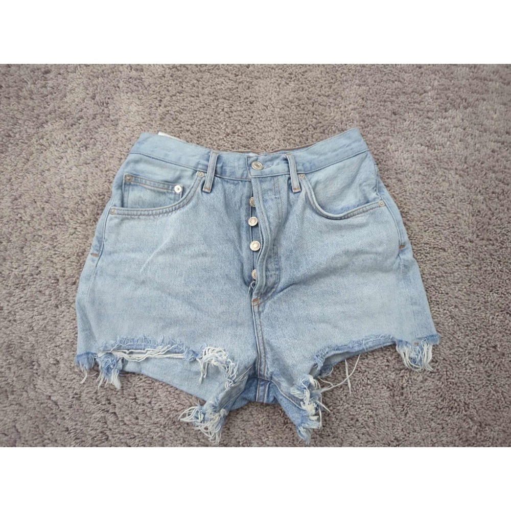 Agolde Jeans Shorts Womens 26 Blue Denim High  Rise‎ Button Fly Cut Off